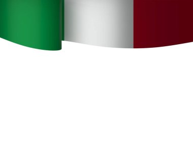 İtalya Kurdele Tasarım Elemanı Ulusal Kutlamalar ve Olaylar için beyaz bir arkaplanda izole edildi