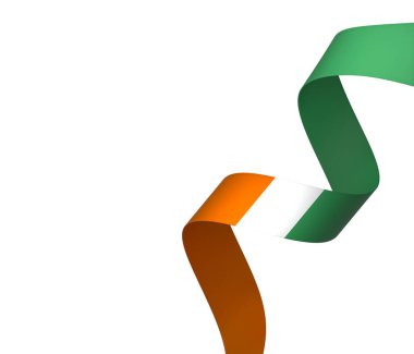 Fildişi Sahil Şeridi Bayrak Tasarım Elemanı Ulusal Kutlamalar ve Olaylar için beyaz bir arkaplanda izole edildi