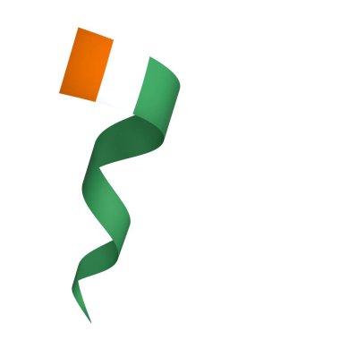 Fildişi Sahil Şeridi Bayrak Tasarım Elemanı Ulusal Kutlamalar ve Olaylar için beyaz bir arkaplanda izole edildi