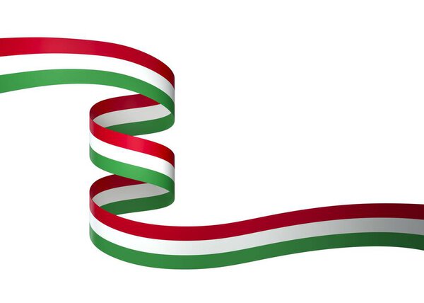 Hungary Ribbon Flag Design Element isolated in a white background for National Celebrations and Events
