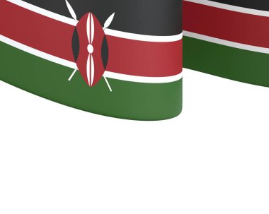 Kenya Kurdele Tasarım Elemanı Ulusal Kutlamalar ve Olaylar için beyaz bir arkaplanda izole edildi