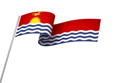 Kribati Kurdele Tasarım Elemanı Ulusal Kutlamalar ve Olaylar için beyaz bir arkaplanda izole edildi