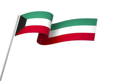 Kuveyt Bayrak Tasarım Elemanı Ulusal Kutlamalar ve Olaylar için beyaz bir arkaplanda izole edildi