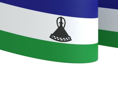 Lesotho Kurdele Tasarım Elemanı Ulusal Kutlamalar ve Olaylar için beyaz bir arkaplanda izole edildi