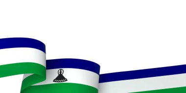 Lesotho Kurdele Tasarım Elemanı Ulusal Kutlamalar ve Olaylar için beyaz bir arkaplanda izole edildi