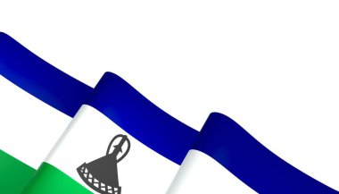 Lesotho Kurdele Tasarım Elemanı Ulusal Kutlamalar ve Olaylar için beyaz bir arkaplanda izole edildi