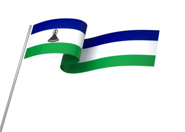 Lesotho Kurdele Tasarım Elemanı Ulusal Kutlamalar ve Olaylar için beyaz bir arkaplanda izole edildi