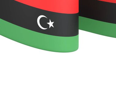 Libya Kurdele Tasarım Elemanı Ulusal Kutlamalar ve Olaylar için beyaz bir arkaplanda izole edildi
