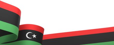 Libya Kurdele Tasarım Elemanı Ulusal Kutlamalar ve Olaylar için beyaz bir arkaplanda izole edildi
