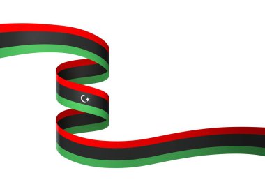 Libya Kurdele Tasarım Elemanı Ulusal Kutlamalar ve Olaylar için beyaz bir arkaplanda izole edildi