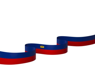 Ulusal Kutlamalar ve Olaylar için Lihtenştayn Bayrak Tasarım Elemanı beyaz bir arkaplanda izole edildi