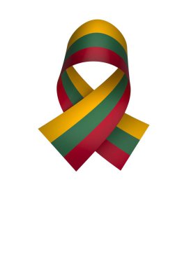 Litvanya Kurdele Tasarım Elemanı Ulusal Kutlamalar ve Olaylar için beyaz bir arkaplanda izole edildi