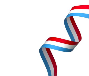 Lüksemburg Kurdele Tasarım Elemanı Ulusal Kutlamalar ve Etkinlikler için beyaz bir arkaplanda izole edildi