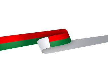 Madagaskar Bayrak Tasarım Elemanı Ulusal Kutlamalar ve Etkinlikler için beyaz bir arkaplanda izole edildi