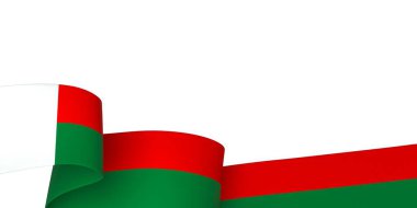 Madagaskar Bayrak Tasarım Elemanı Ulusal Kutlamalar ve Etkinlikler için beyaz bir arkaplanda izole edildi