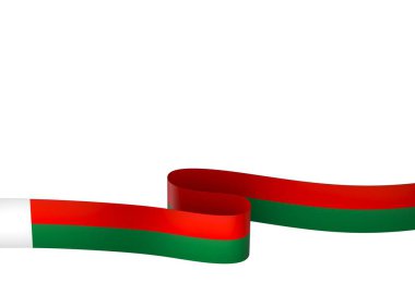 Madagaskar Bayrak Tasarım Elemanı Ulusal Kutlamalar ve Etkinlikler için beyaz bir arkaplanda izole edildi