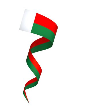 Madagaskar Bayrak Tasarım Elemanı Ulusal Kutlamalar ve Etkinlikler için beyaz bir arkaplanda izole edildi