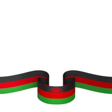 Ulusal Kutlamalar ve Olaylar için Malawi Kurdele Tasarım Elemanı beyaz bir arkaplanda izole edildi