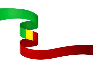 Ulusal Kutlamalar ve Etkinlikler için Mali Kurdele Tasarım Elemanı beyaz arka planda izole edildi