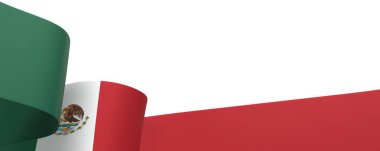 Meksika Kurdele Tasarım Elemanı Ulusal Kutlamalar ve Etkinlikler için beyaz bir arkaplanda izole edildi