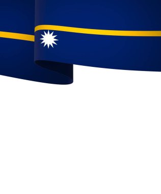 Nauru Kurdele Tasarım Elemanı Ulusal Kutlamalar ve Olaylar için beyaz bir arkaplanda izole edildi