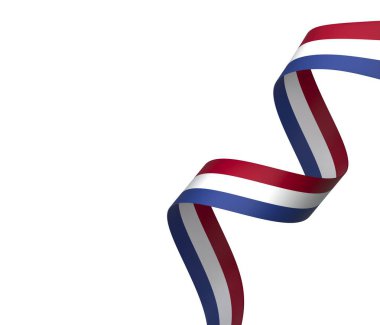 Hollanda Kurdele Tasarım Elemanı Ulusal Kutlamalar ve Olaylar için beyaz bir arkaplanda izole edildi