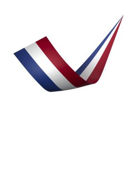 Hollanda Kurdele Tasarım Elemanı Ulusal Kutlamalar ve Olaylar için beyaz bir arkaplanda izole edildi