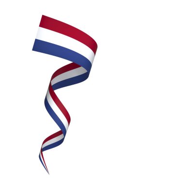 Hollanda Kurdele Tasarım Elemanı Ulusal Kutlamalar ve Olaylar için beyaz bir arkaplanda izole edildi