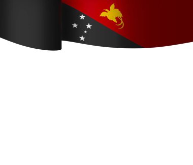 Ulusal Kutlamalar ve Olaylar için Yeni Gine Kurdele Tasarım Elemanı beyaz bir arkaplanda izole edildi