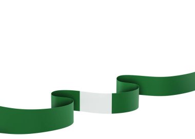 Nijerya Kurdele Tasarım Elemanı Ulusal Kutlamalar ve Etkinlikler için beyaz bir arkaplanda izole edildi