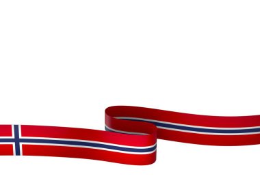 Norveç Bayrak Tasarım Elemanı Ulusal Kutlamalar ve Olaylar için beyaz bir arkaplanda izole edildi