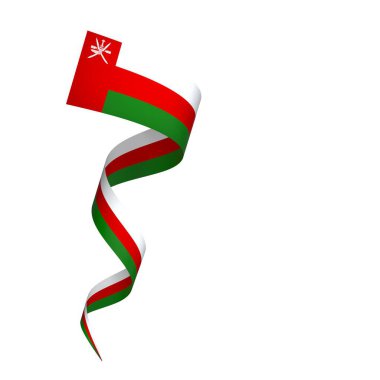 Umman Kurdele Tasarım Elemanı Ulusal Kutlamalar ve Olaylar için beyaz bir arkaplanda izole edildi