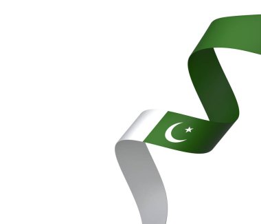 Pakistan Kurdele Tasarım Elemanı Ulusal Kutlamalar ve Etkinlikler için beyaz bir arkaplanda izole edildi