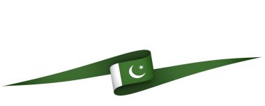 Pakistan Kurdele Tasarım Elemanı Ulusal Kutlamalar ve Etkinlikler için beyaz bir arkaplanda izole edildi