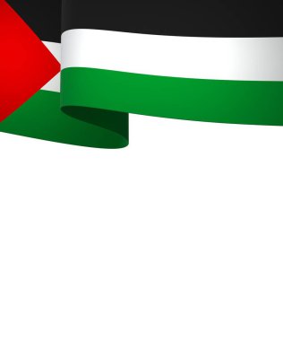 Ulusal Kutlamalar ve Etkinlikler için Filistin Kurdele Tasarım Elemanı beyaz arka planda izole edildi
