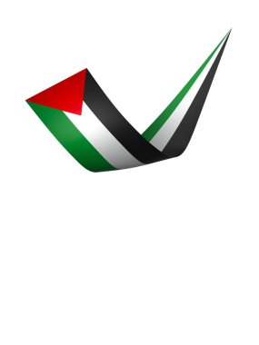 Ulusal Kutlamalar ve Etkinlikler için Filistin Kurdele Tasarım Elemanı beyaz arka planda izole edildi