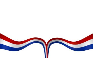 Ulusal Kutlamalar ve Olaylar için Paraguay Kurdele Tasarım Elemanı beyaz arka planda izole edildi