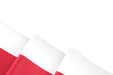 Ulusal Kutlamalar ve Olaylar için Polandia Kurdele Tasarım Elemanı beyaz bir arkaplanda izole edildi