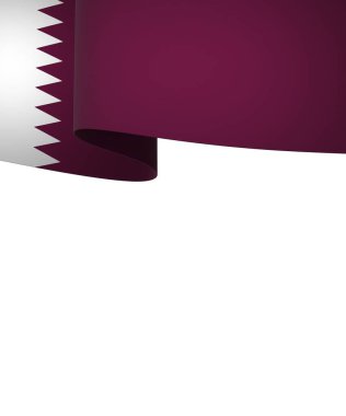 Ulusal Kutlamalar ve Olaylar için Katar Kurdele Tasarım Elemanı beyaz bir arkaplanda izole edildi