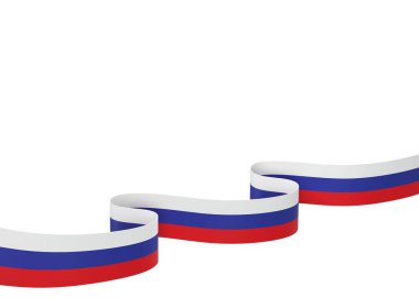 Rusya Kurdele Tasarım Elemanı Ulusal Kutlamalar ve Etkinlikler için beyaz bir arkaplanda izole edildi