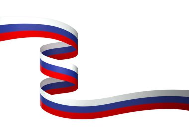 Rusya Kurdele Tasarım Elemanı Ulusal Kutlamalar ve Etkinlikler için beyaz bir arkaplanda izole edildi