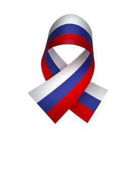 Rusya Kurdele Tasarım Elemanı Ulusal Kutlamalar ve Etkinlikler için beyaz bir arkaplanda izole edildi