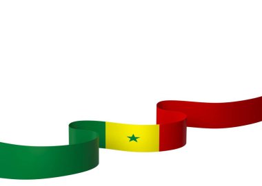 Senegal Kurdele Tasarım Elemanı Ulusal Kutlamalar ve Olaylar için beyaz bir arkaplanda izole edildi