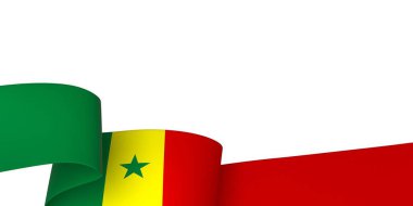 Senegal Kurdele Tasarım Elemanı Ulusal Kutlamalar ve Olaylar için beyaz bir arkaplanda izole edildi