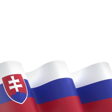Slovakya Kurdele Tasarım Elemanı Ulusal Kutlamalar ve Olaylar için beyaz bir arkaplanda izole edildi
