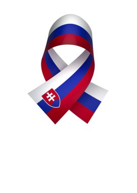 Slovakya Kurdele Tasarım Elemanı Ulusal Kutlamalar ve Olaylar için beyaz bir arkaplanda izole edildi