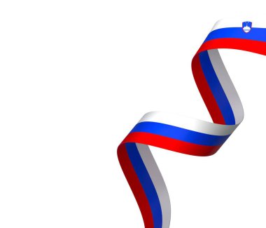 Slovenya Kurdele Tasarım Elemanı Ulusal Kutlamalar ve Olaylar için beyaz bir arkaplanda izole edildi