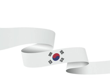 Güney Kore Kurdele Tasarım Elemanı Ulusal Kutlamalar ve Etkinlikler için beyaz arka planda izole