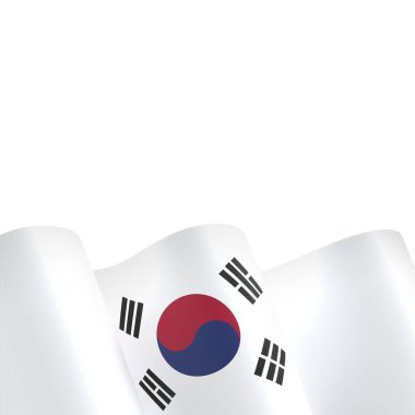 Güney Kore Kurdele Tasarım Elemanı Ulusal Kutlamalar ve Etkinlikler için beyaz arka planda izole