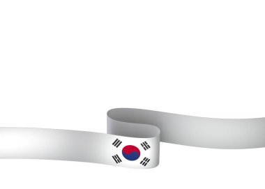 Güney Kore Kurdele Tasarım Elemanı Ulusal Kutlamalar ve Etkinlikler için beyaz arka planda izole